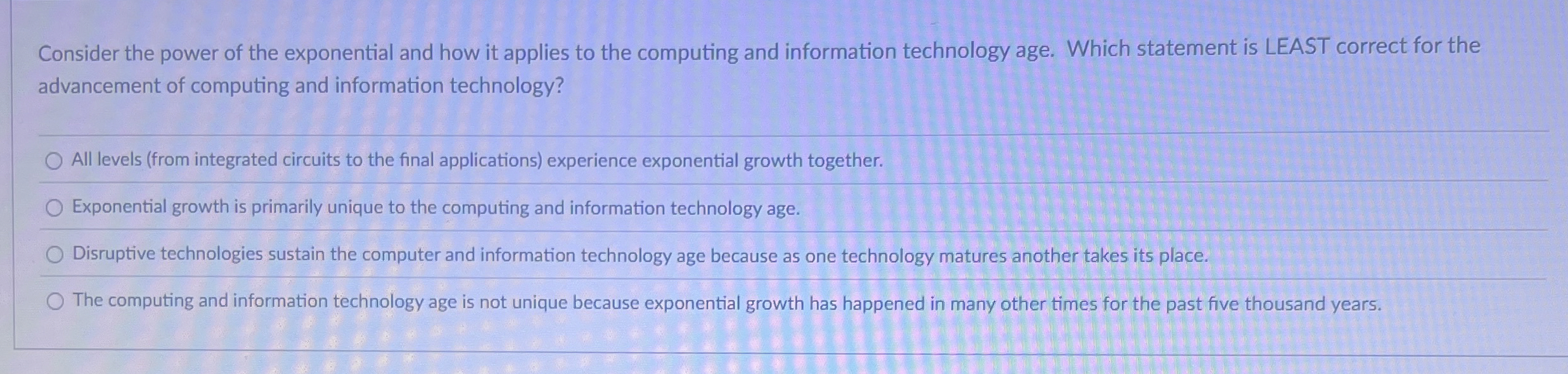 Consider the power of the exponential and how it