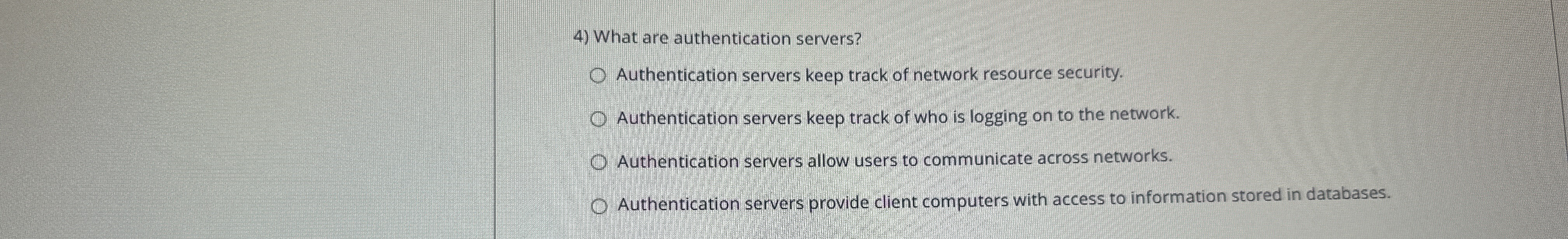 What are authentication servers? Authentication