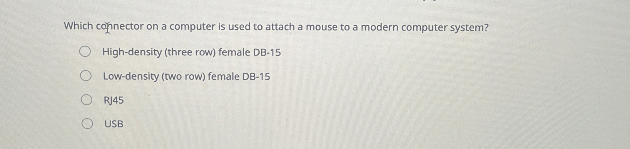 Which cofnector on a computer is used to attach a