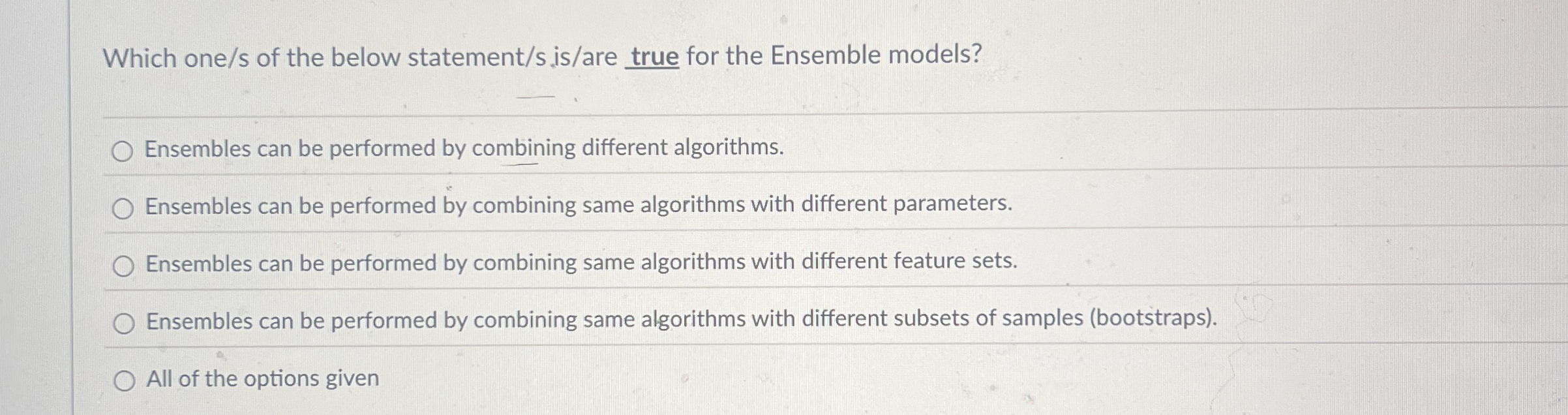 Which one / s of the below statement / s is / are