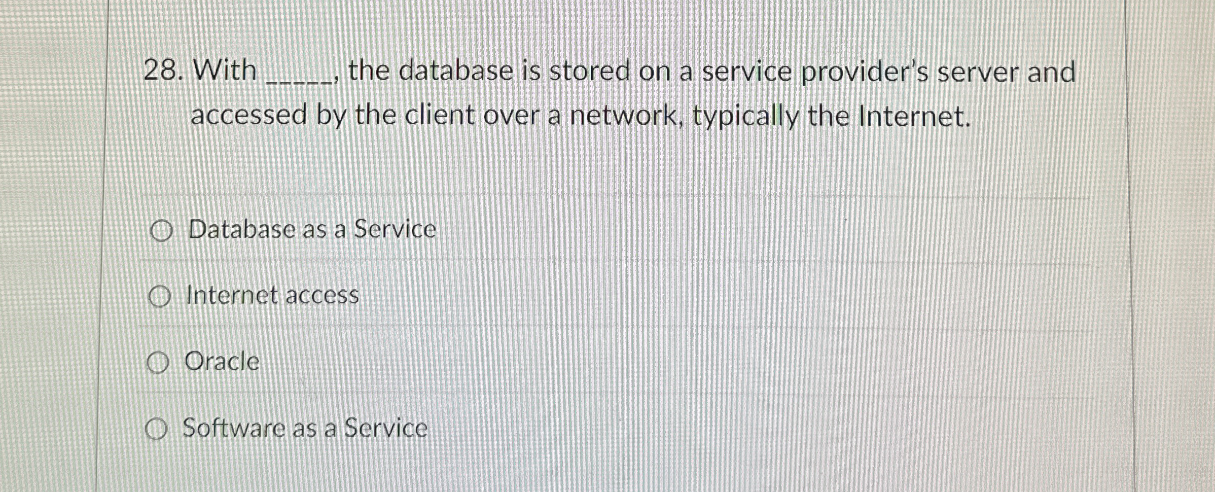 With q , the database is stored on a service