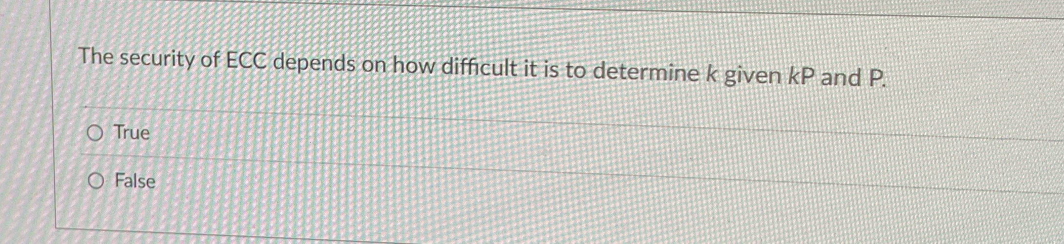 The security of ECC depends on how difficult it