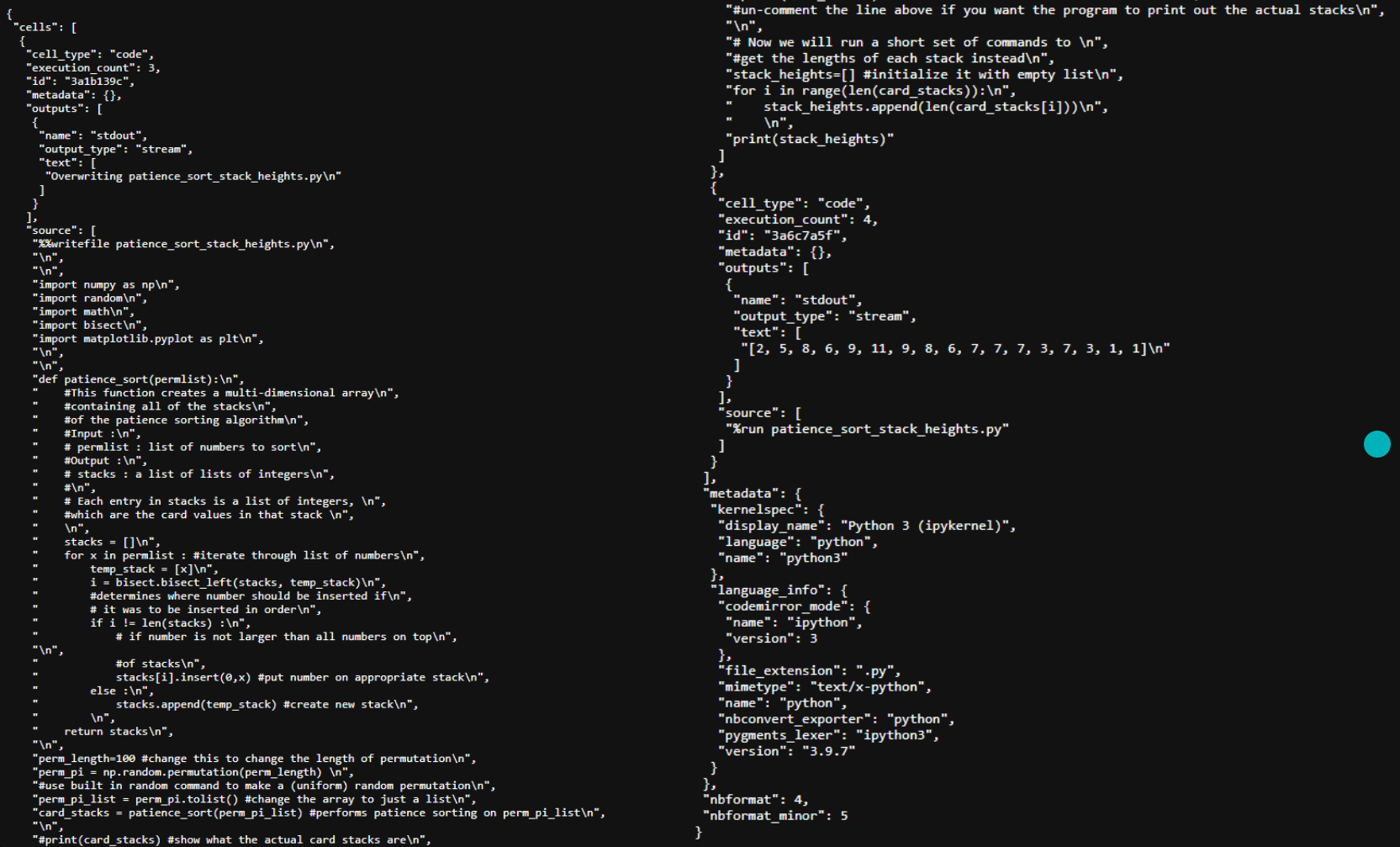 Write an algorithm to take the patience sorting