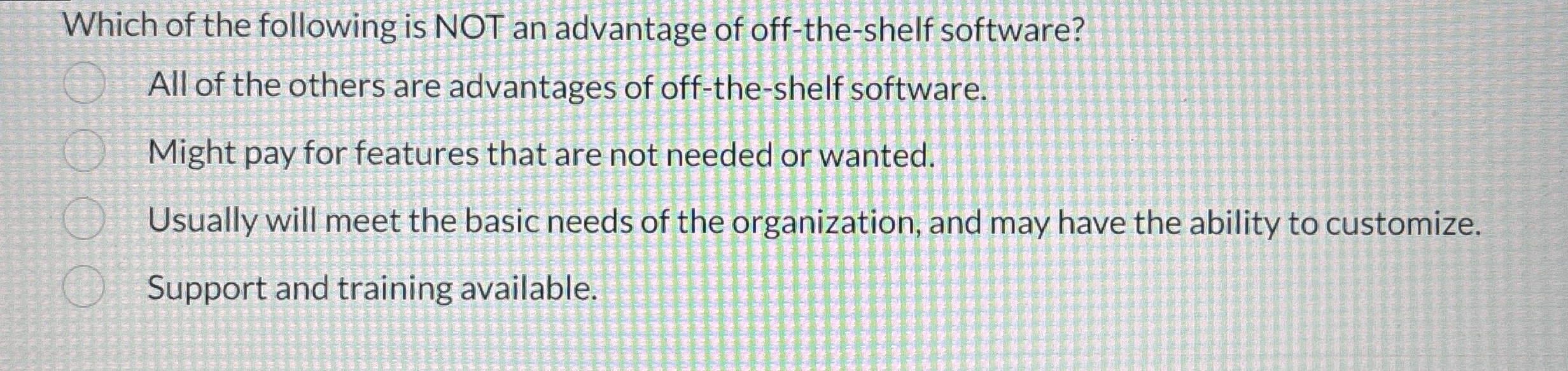 Which of the following is NOT an advantage of off