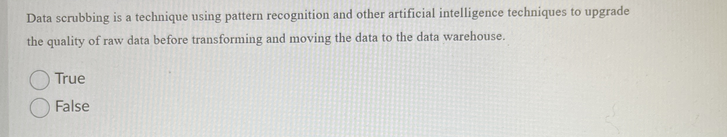 Data scrubbing is a technique using pattern