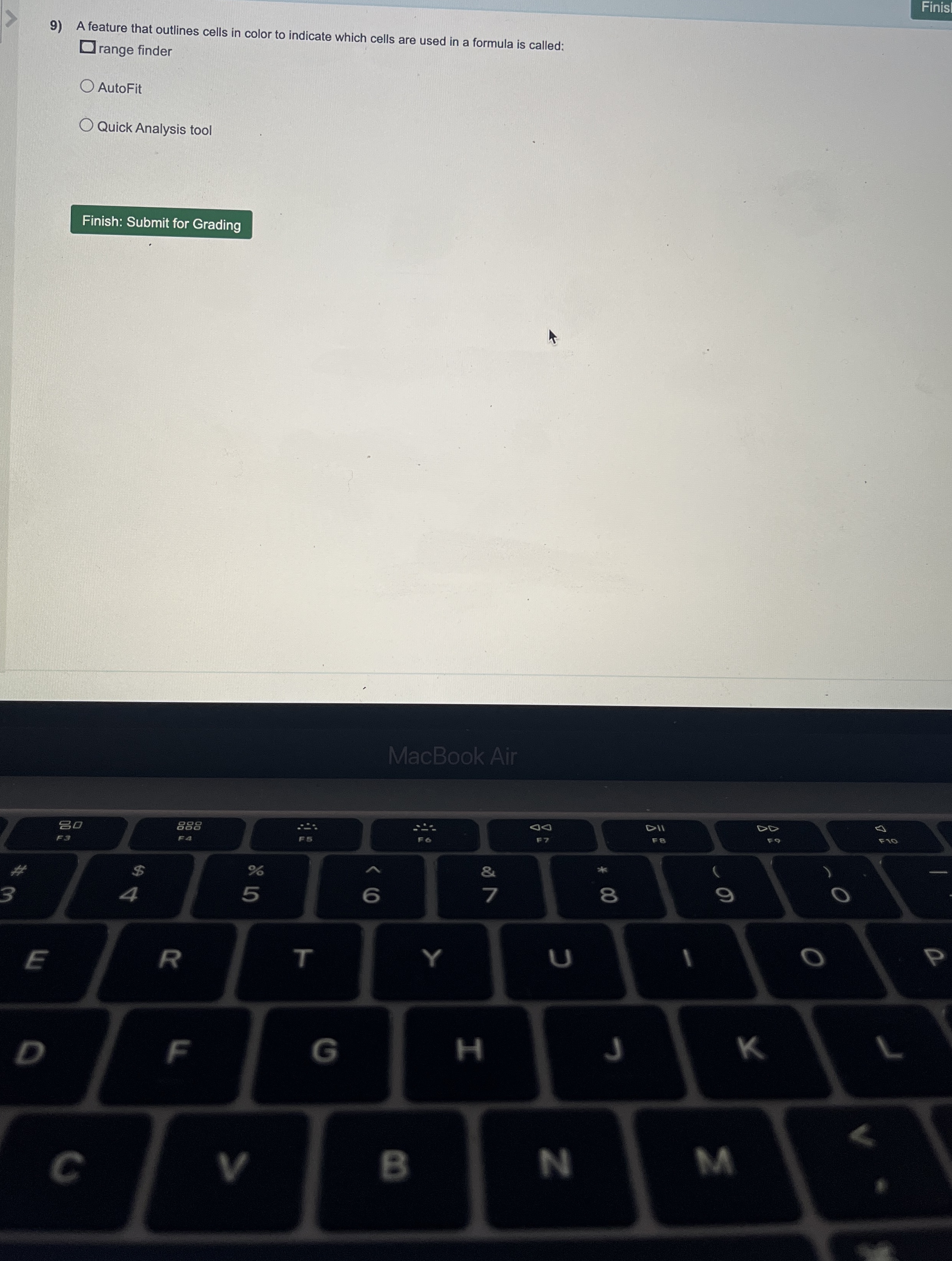 A feature that outlines cells in color to