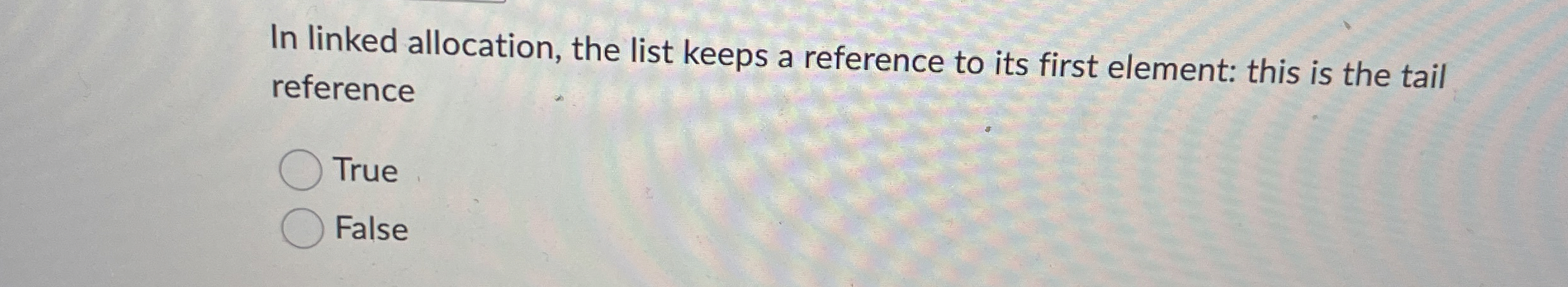 In linked allocation, the list keeps a reference