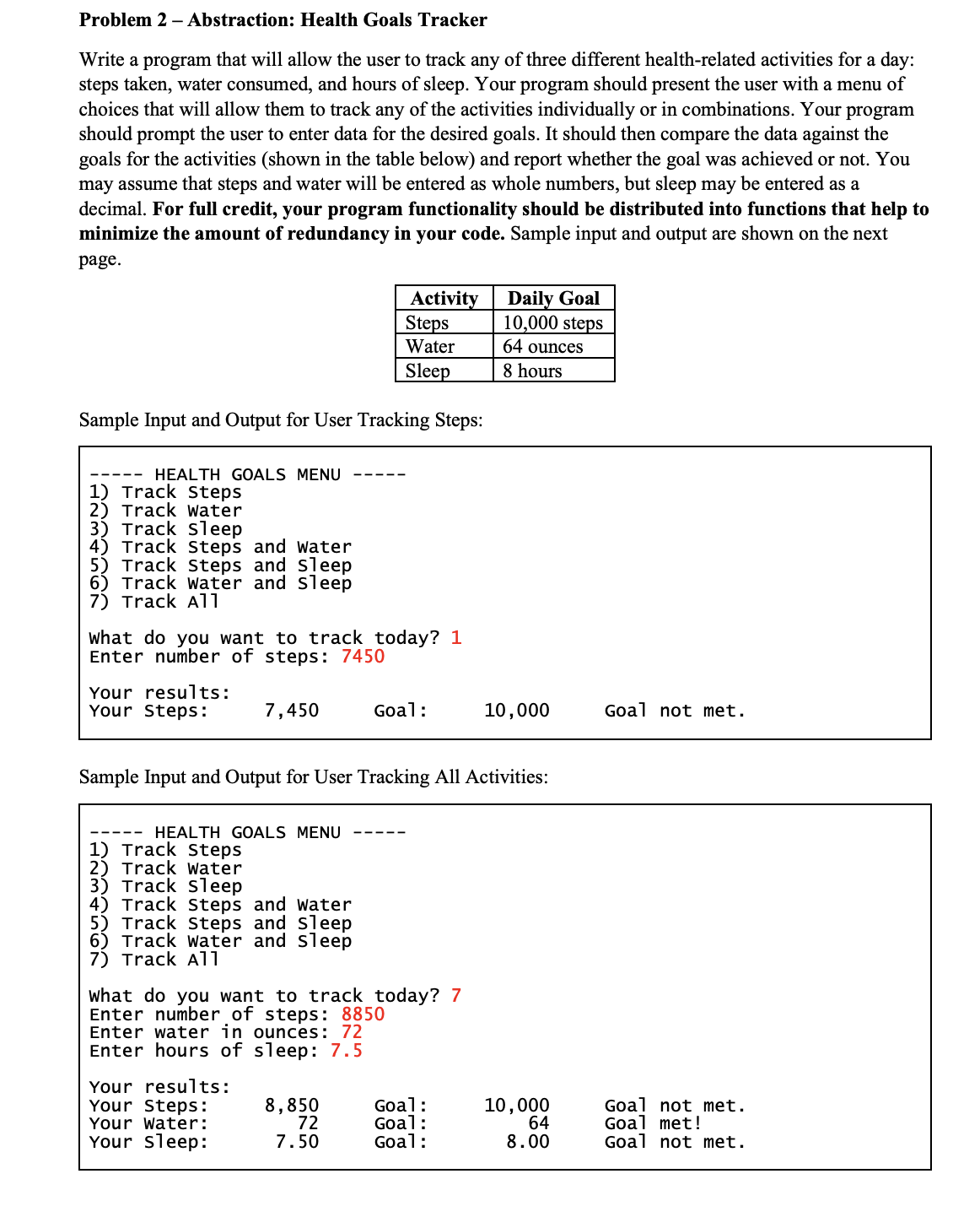 Problem 2 - Python Coding Problem BEFORE YOU