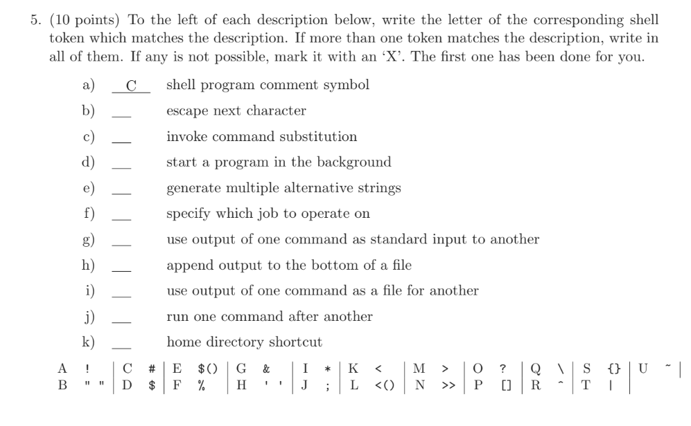 5 . ( 1 0 points ) To the left of each