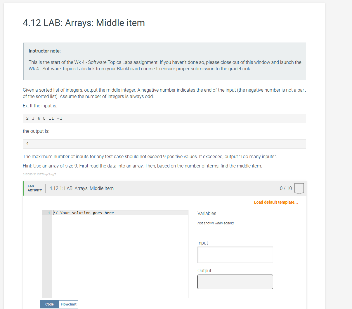 Answer In CORAL Please! 4 . 1 2 LAB: Arrays:
