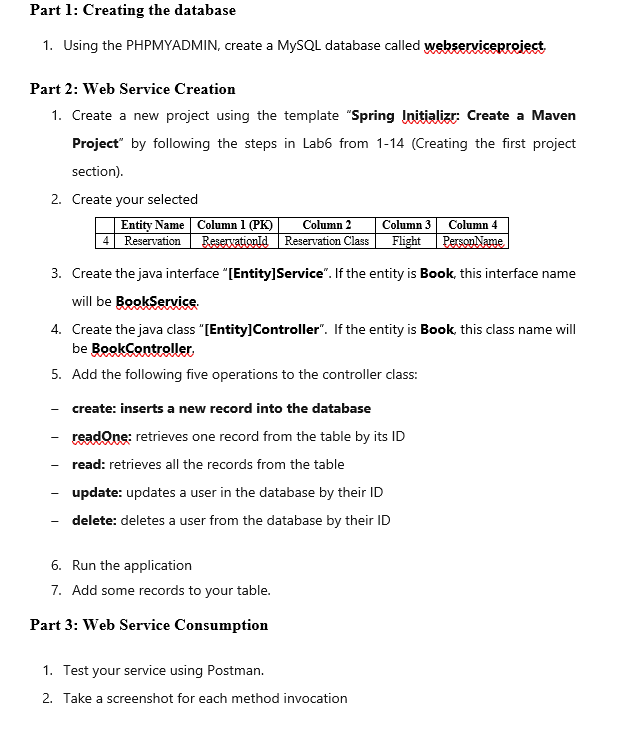 Part 1 : Creating the database 1 . Using the