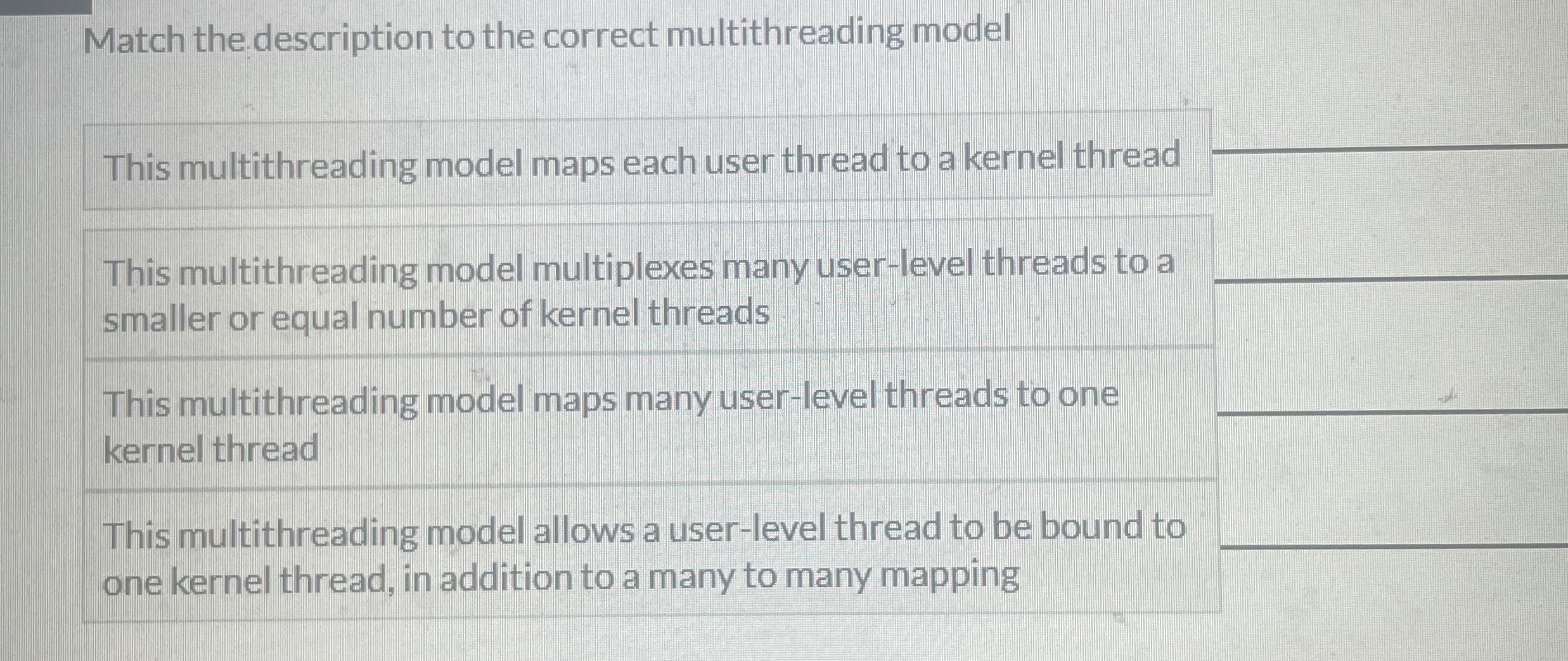 Match the description to the correct