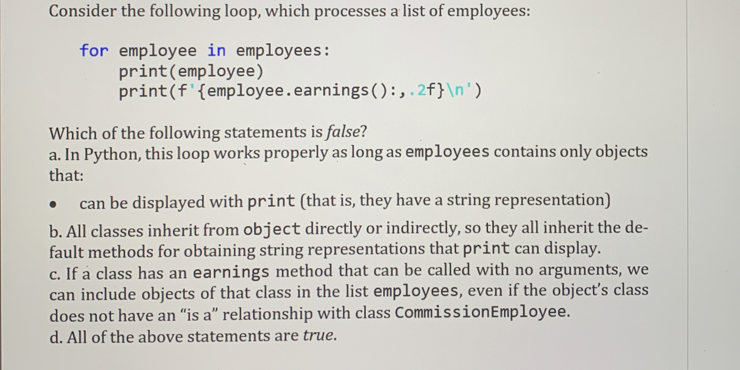 Consider the following loop, which processes a