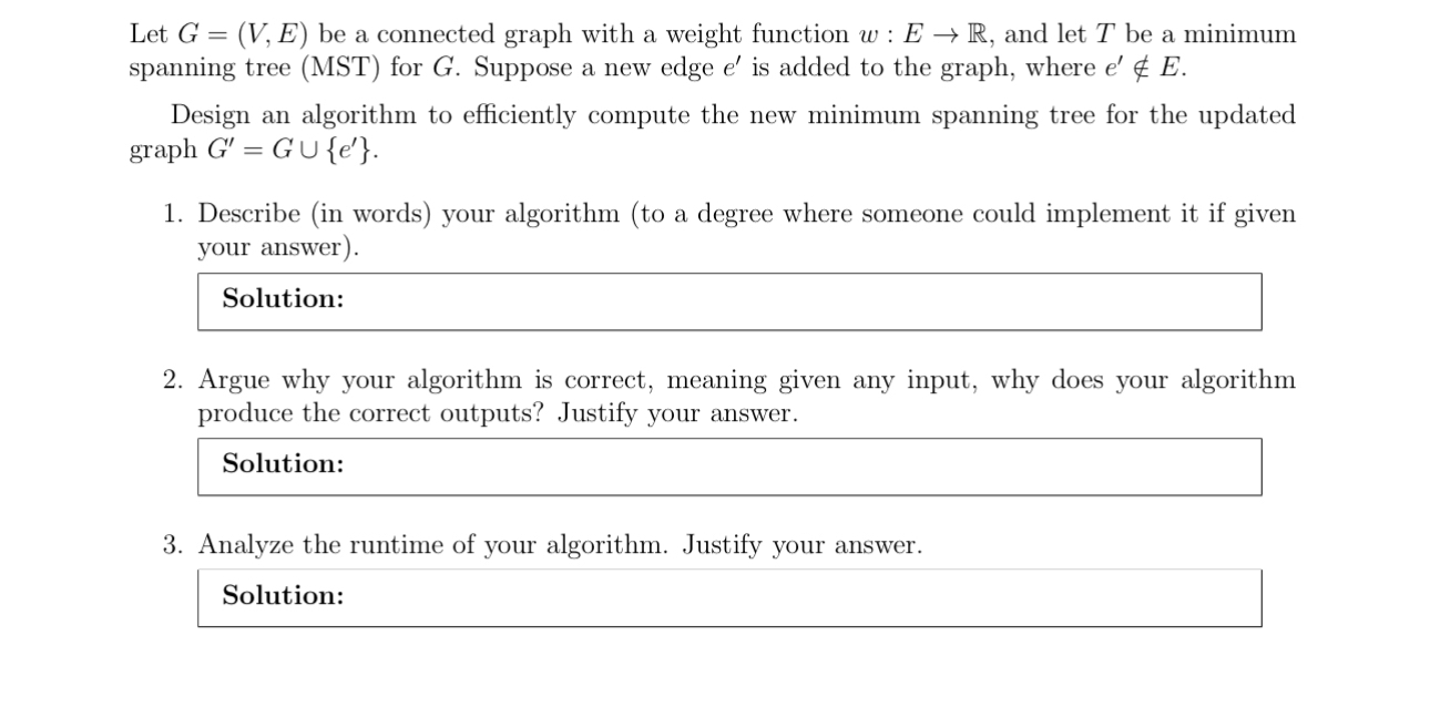 Let G = ( V , E ) be a connected graph with a