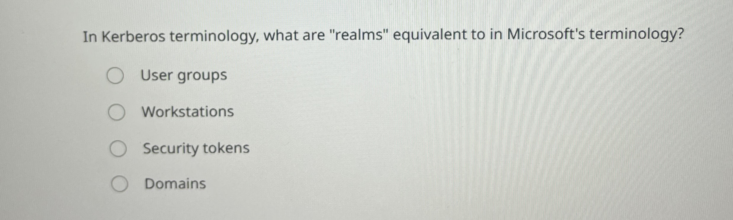 In Kerberos terminology, what are "realms"