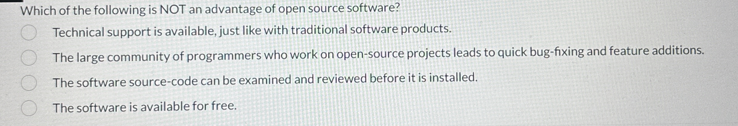 Which of the following is NOT an advantage of