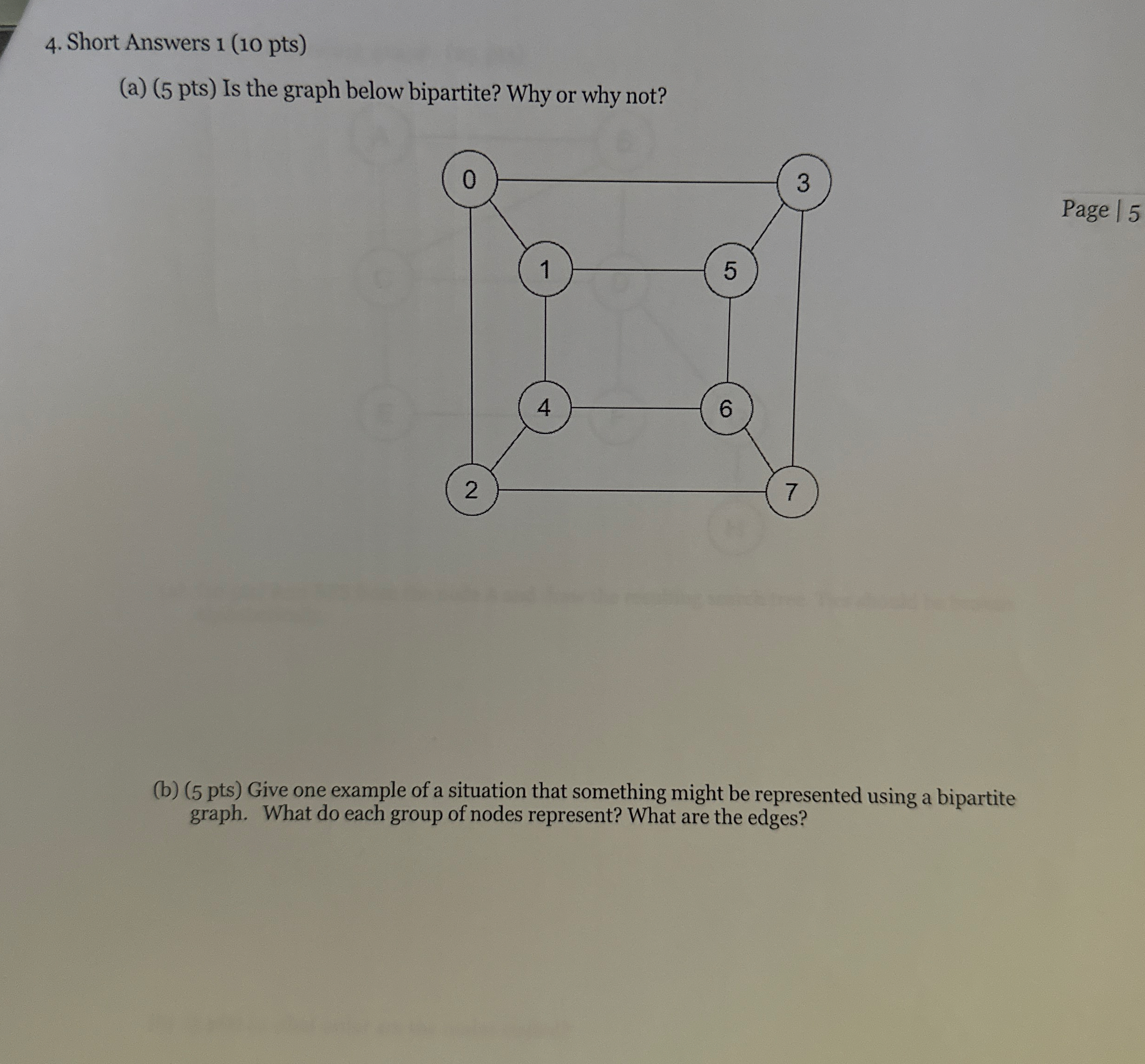 Short Answers 1 ( 1 0 pts ) ( a ) ( 5 pts ) Is