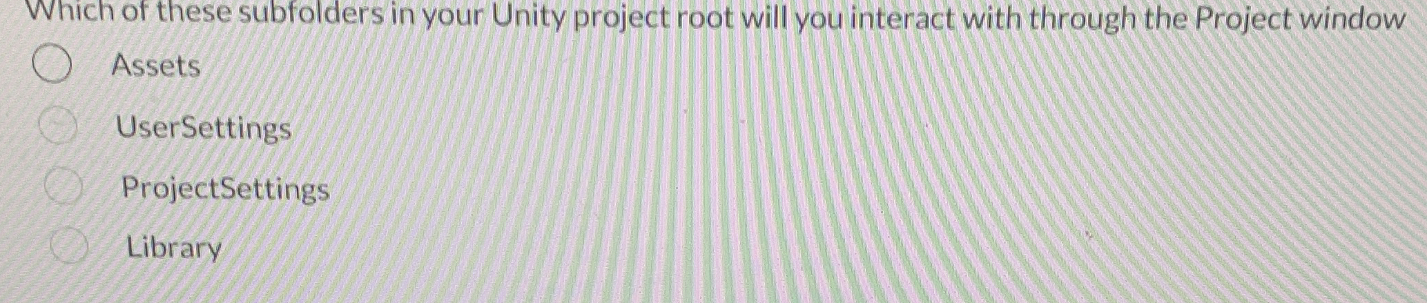 Which of these subfolders in your Unity project
