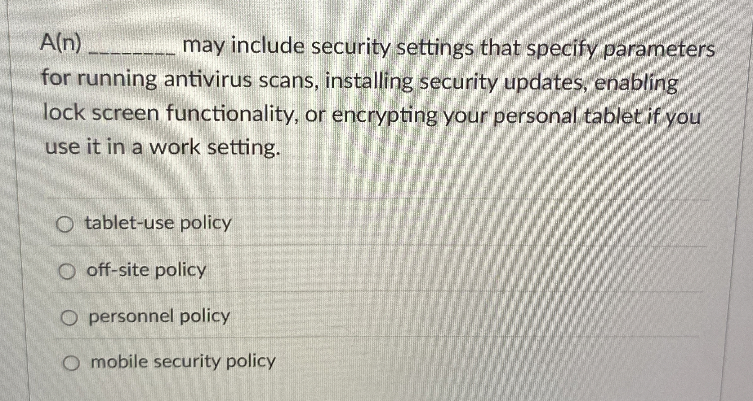 A ( n ) may include security settings that