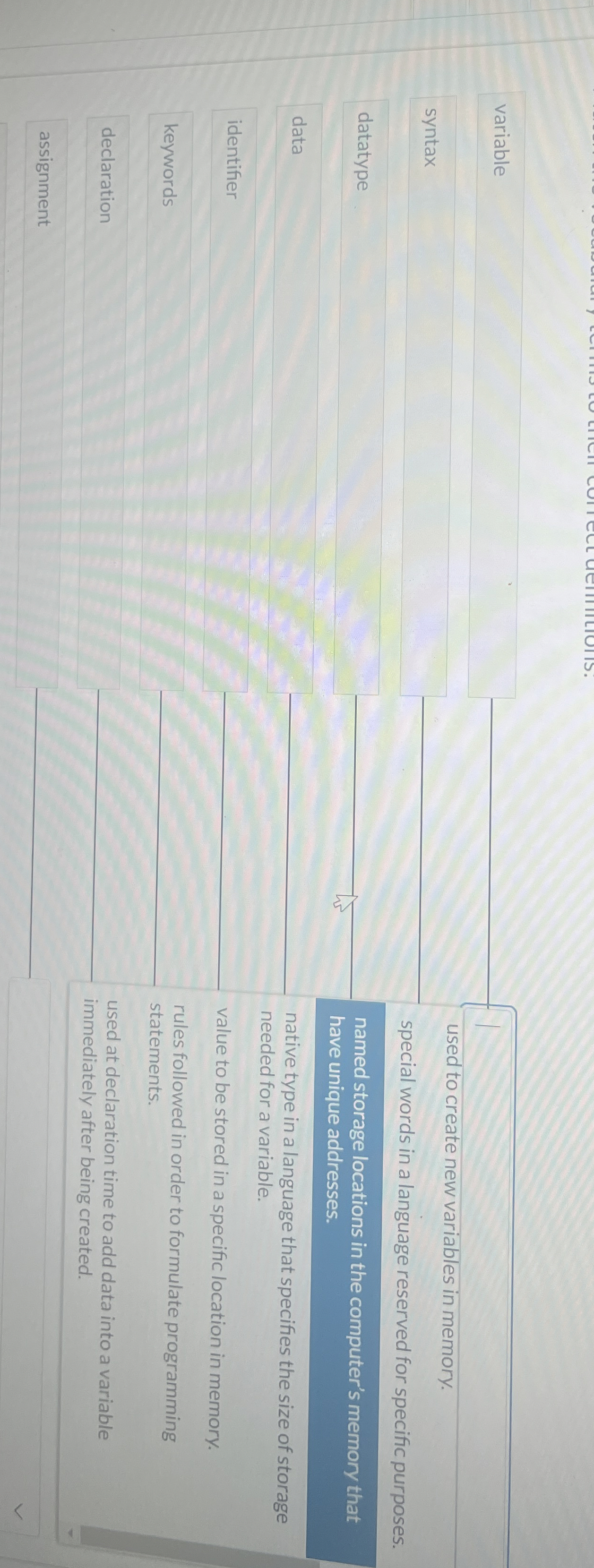 variable syntax used to create new variables in