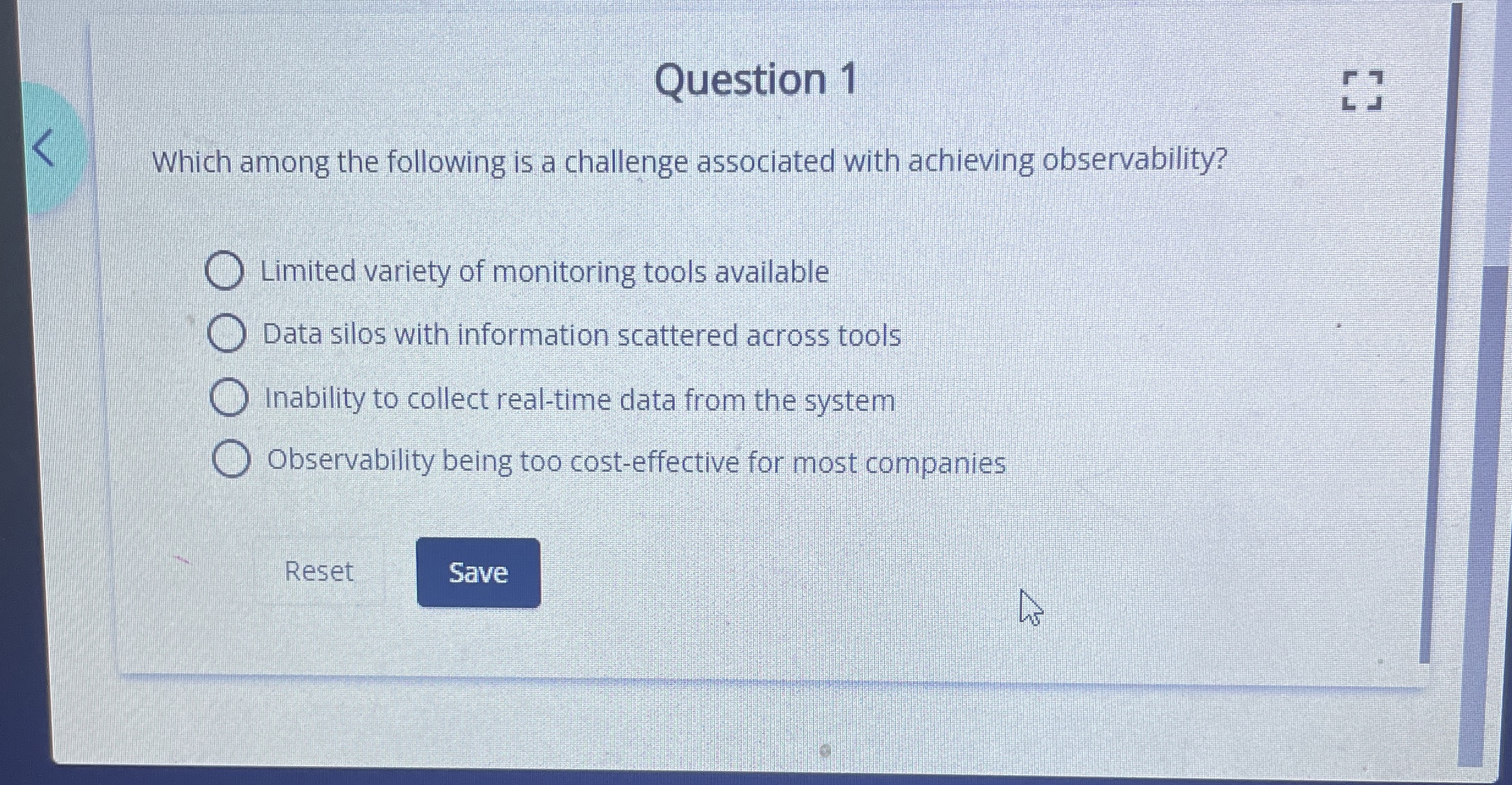 Question 1 Which among the following is a