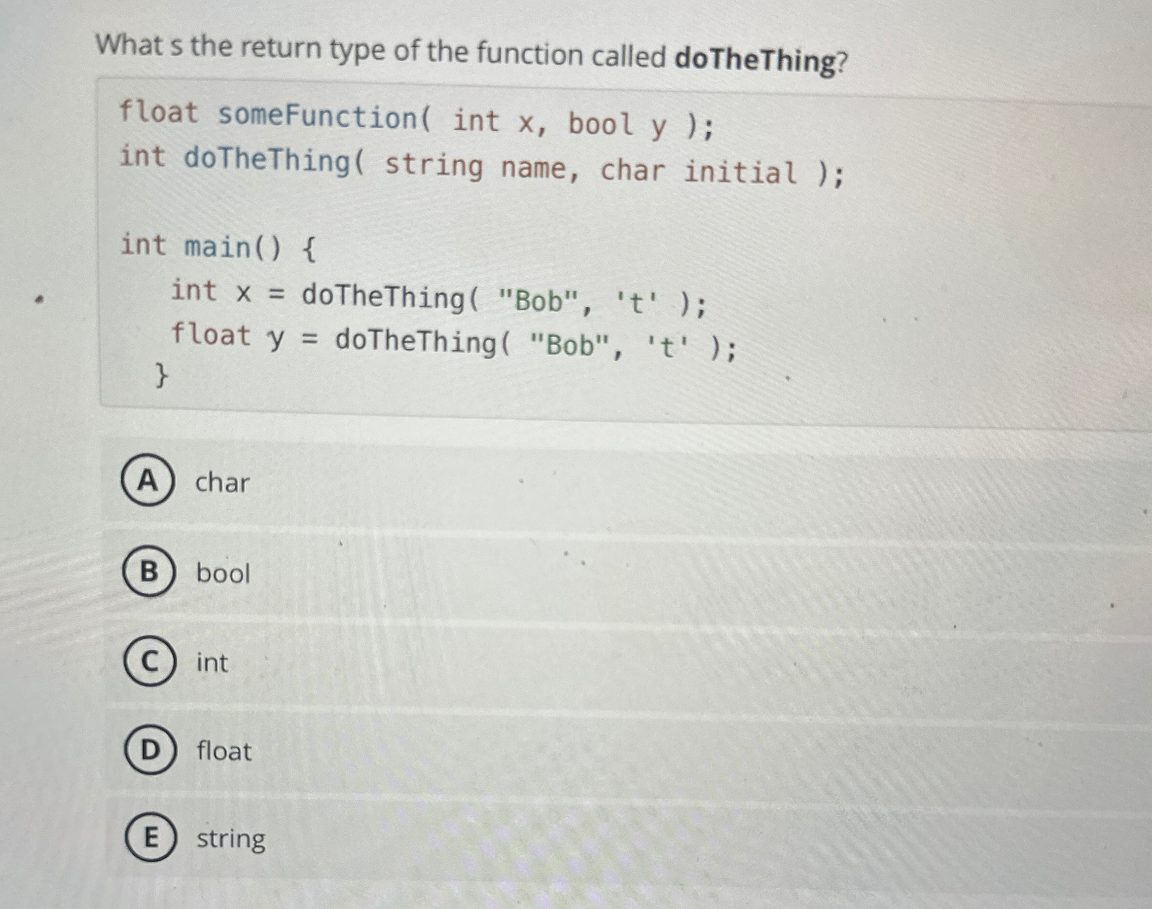 What s the return type of the function called do