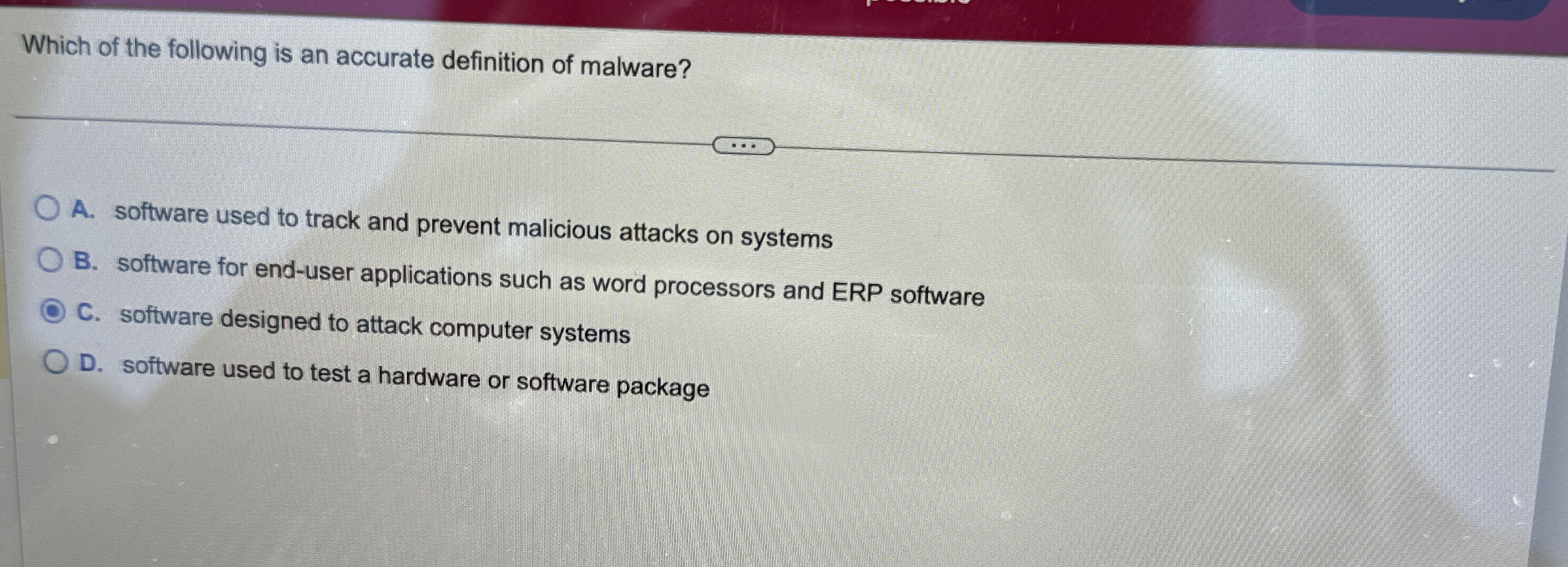 Which of the following is an accurate definition