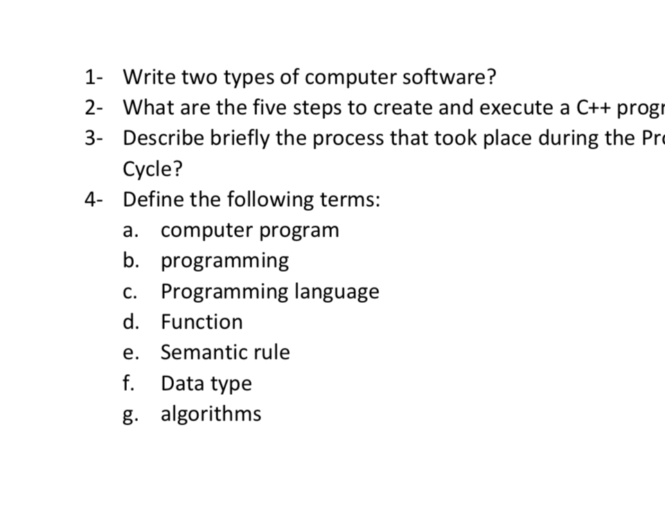 1 - Write two types of computer software? 2 -