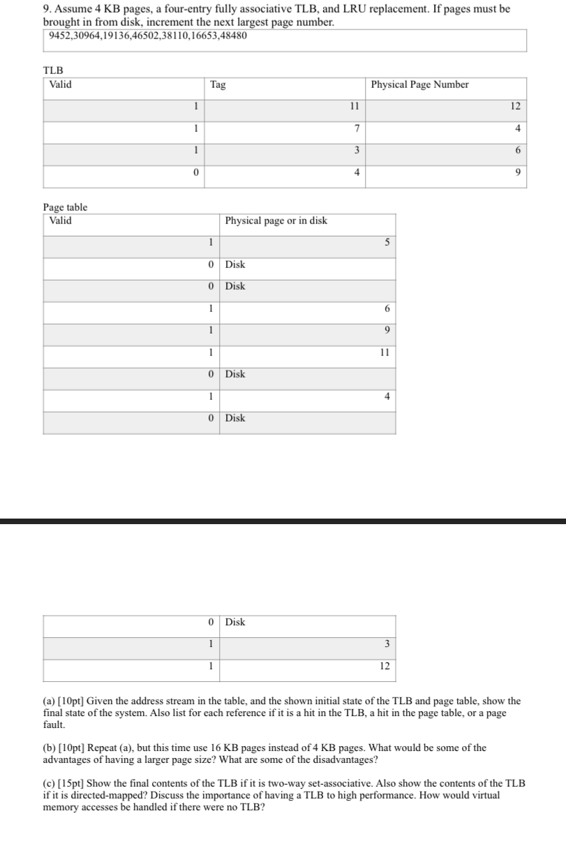 Just release number c . Need 2 way's TLB and