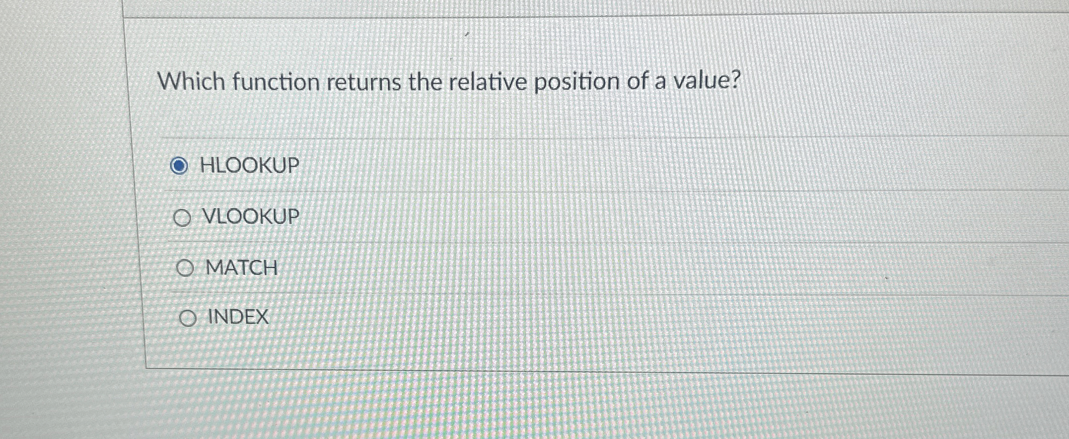 Which function returns the relative position of a