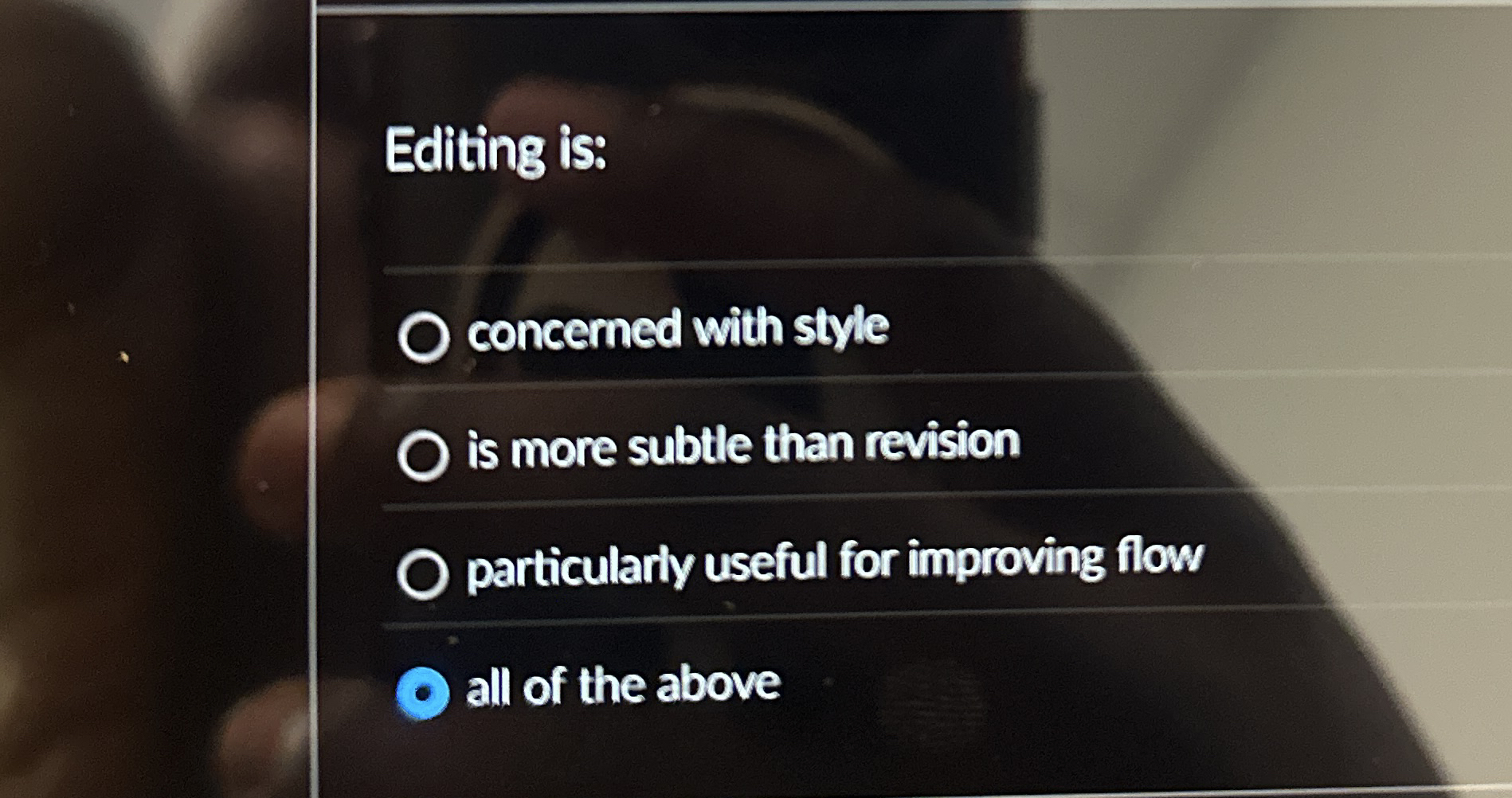 Editing is: concerned with style is more subtle