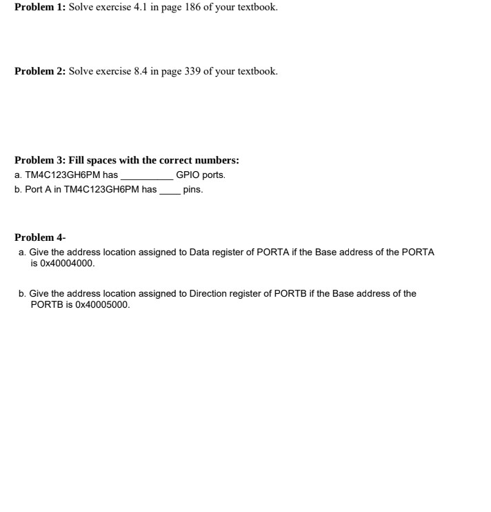 Problem 1 : Solve exercise 4 . 1 in page 1 8 6 of
