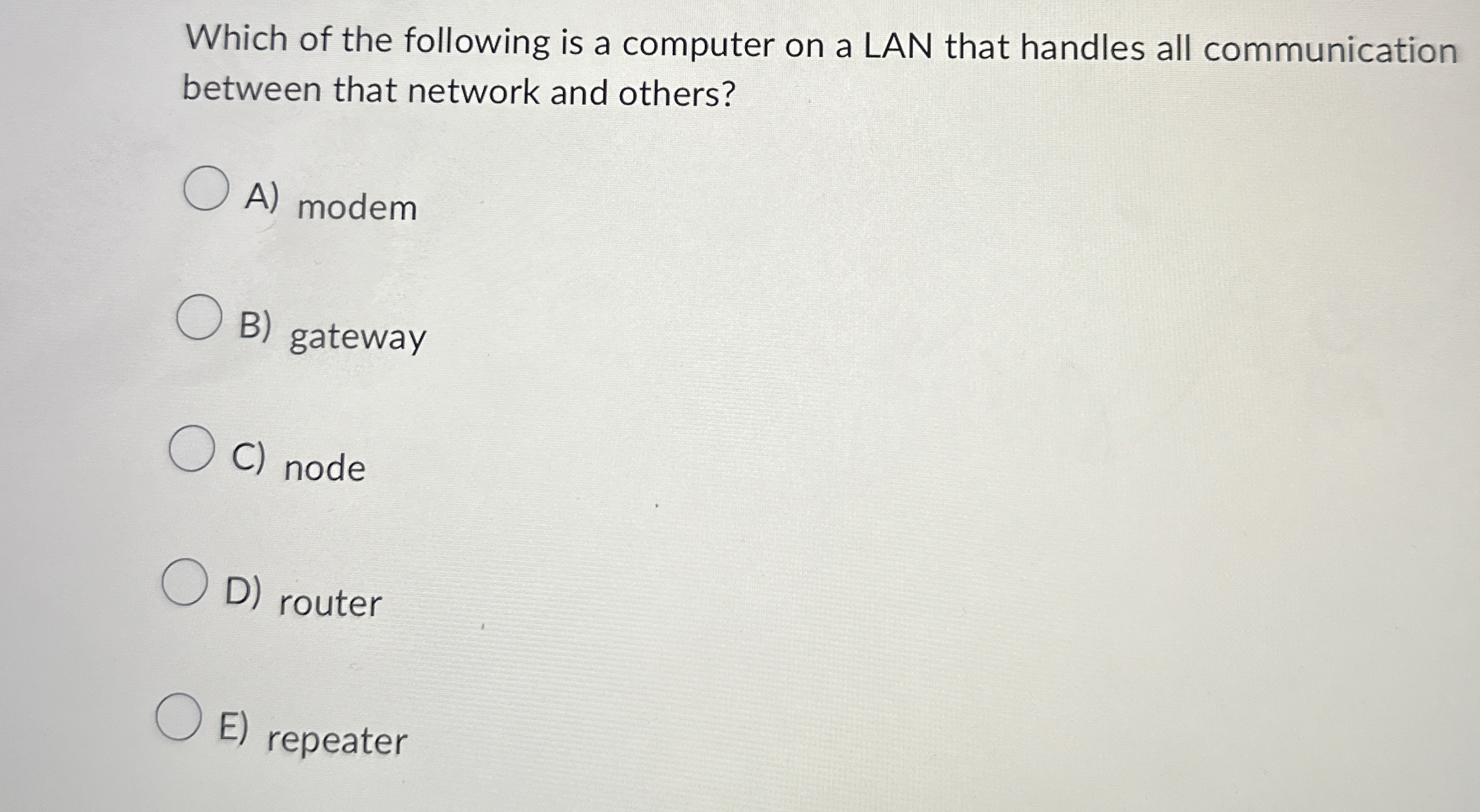Which of the following is a computer on a LAN