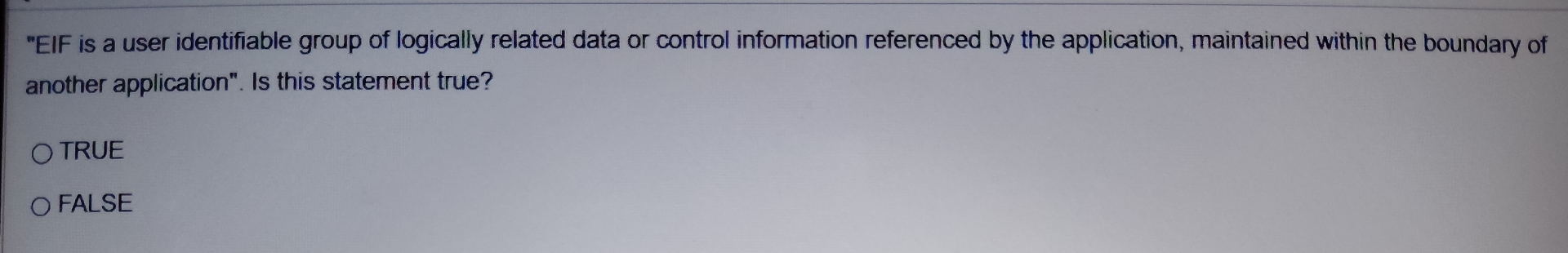 "EIF is a user identifiable group of logically