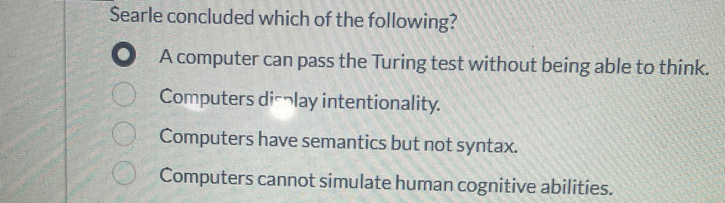 Searle concluded which of the following? A