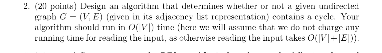 ( 2 0 points ) Design an algorithm that