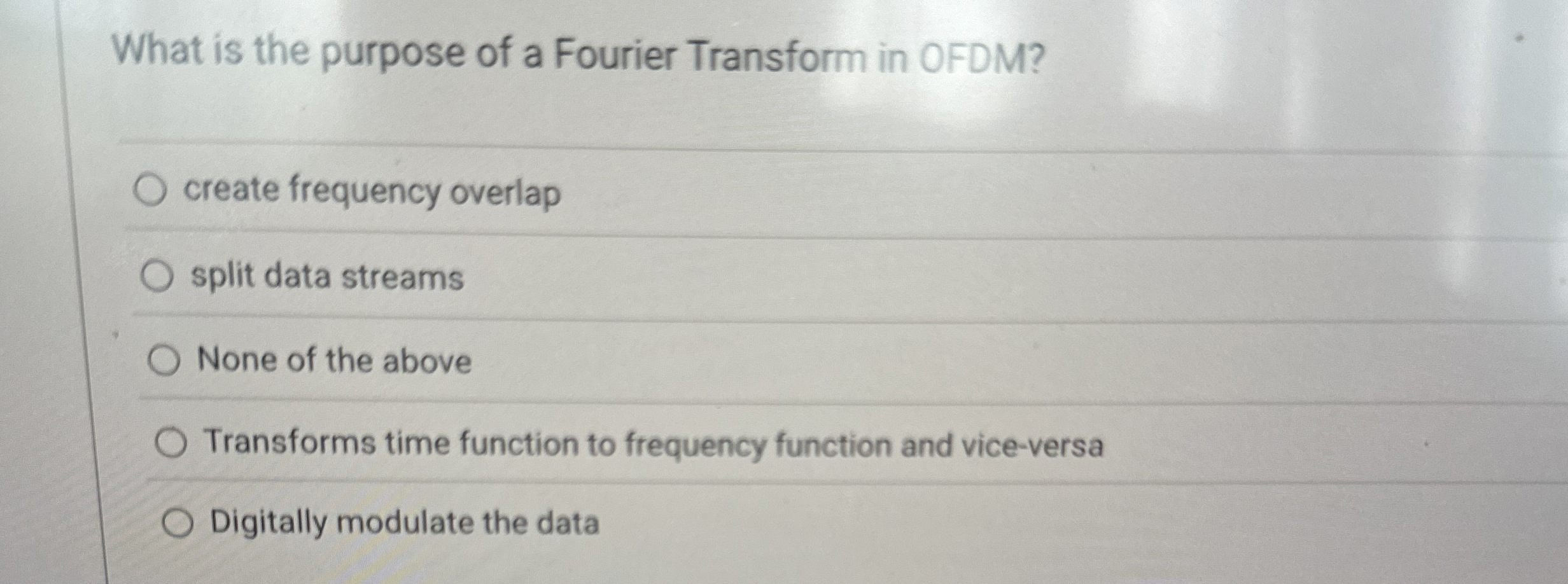 What is the purpose of a Fourier Transform in