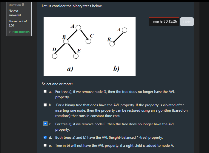 Let us consider the binary trees below. Time left