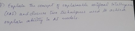 i ) Explain the concept of explainable arifieal