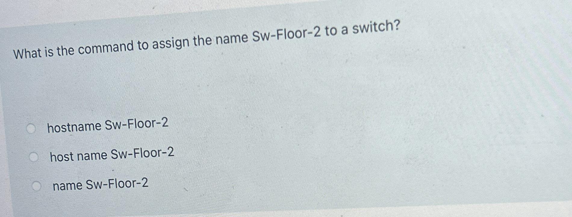 What is the command to assign the name Sw - Floor