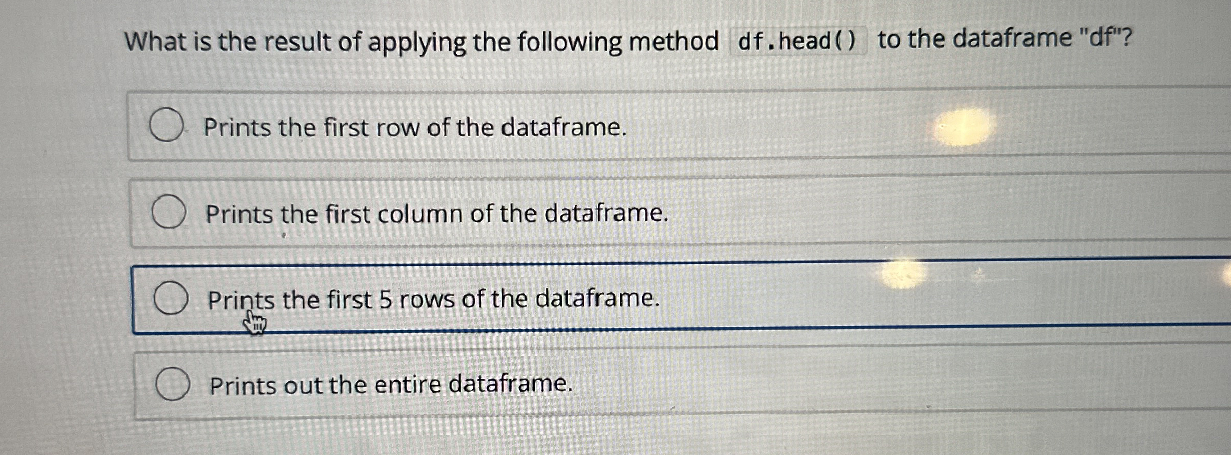 What is the result of applying the following