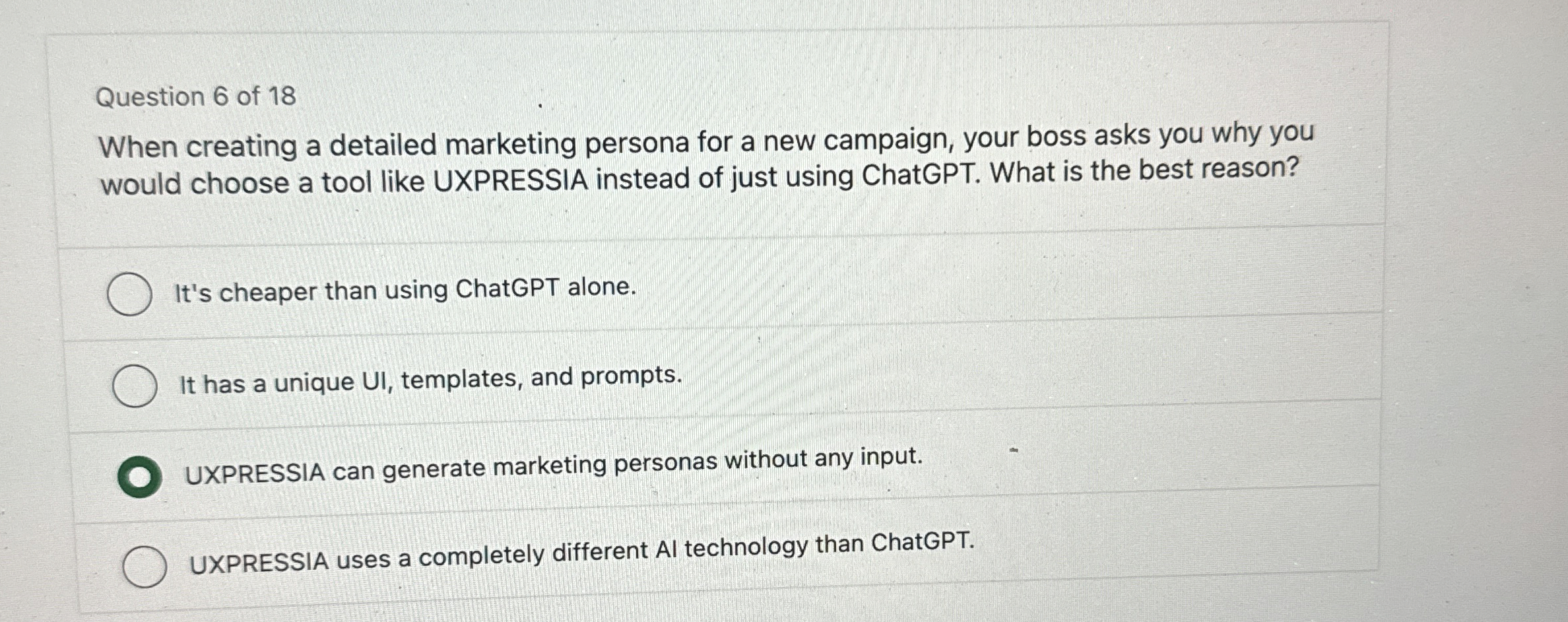 Question 6 of 1 8 When creating a detailed