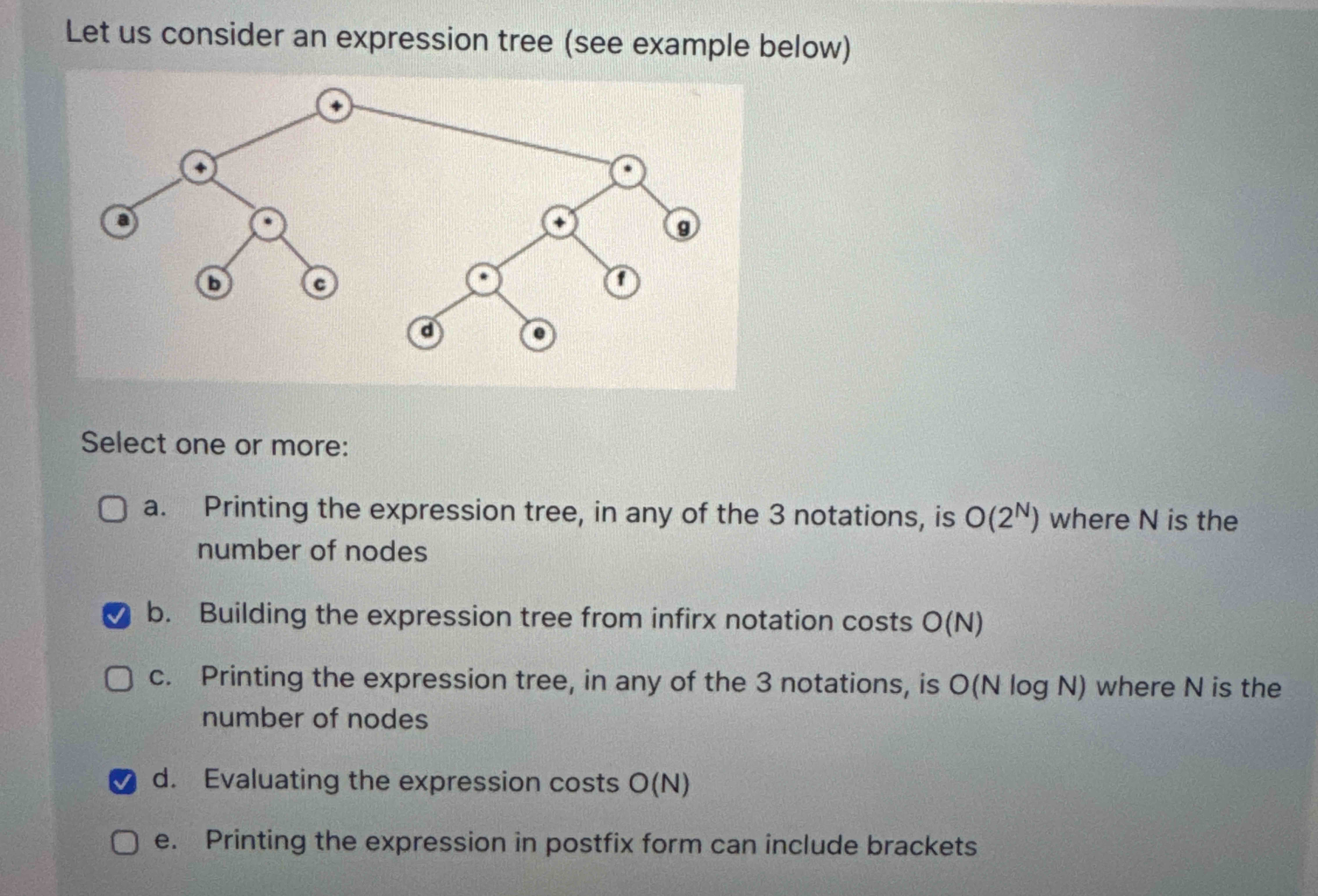 Let us consider an expression tree ( see example