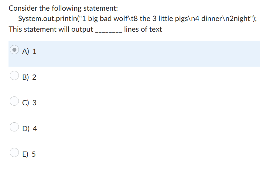 Consider the following statement: