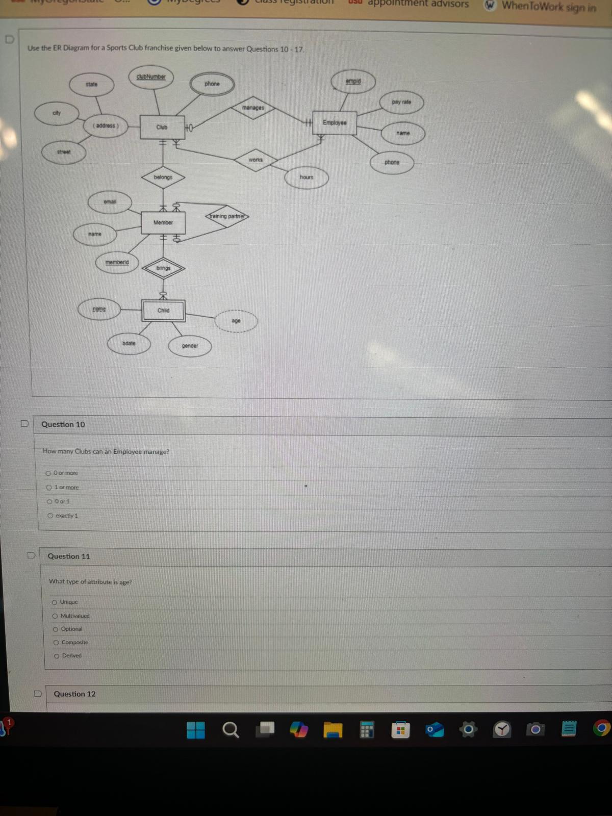 Use the ER Diagram for a Sports Club franchise