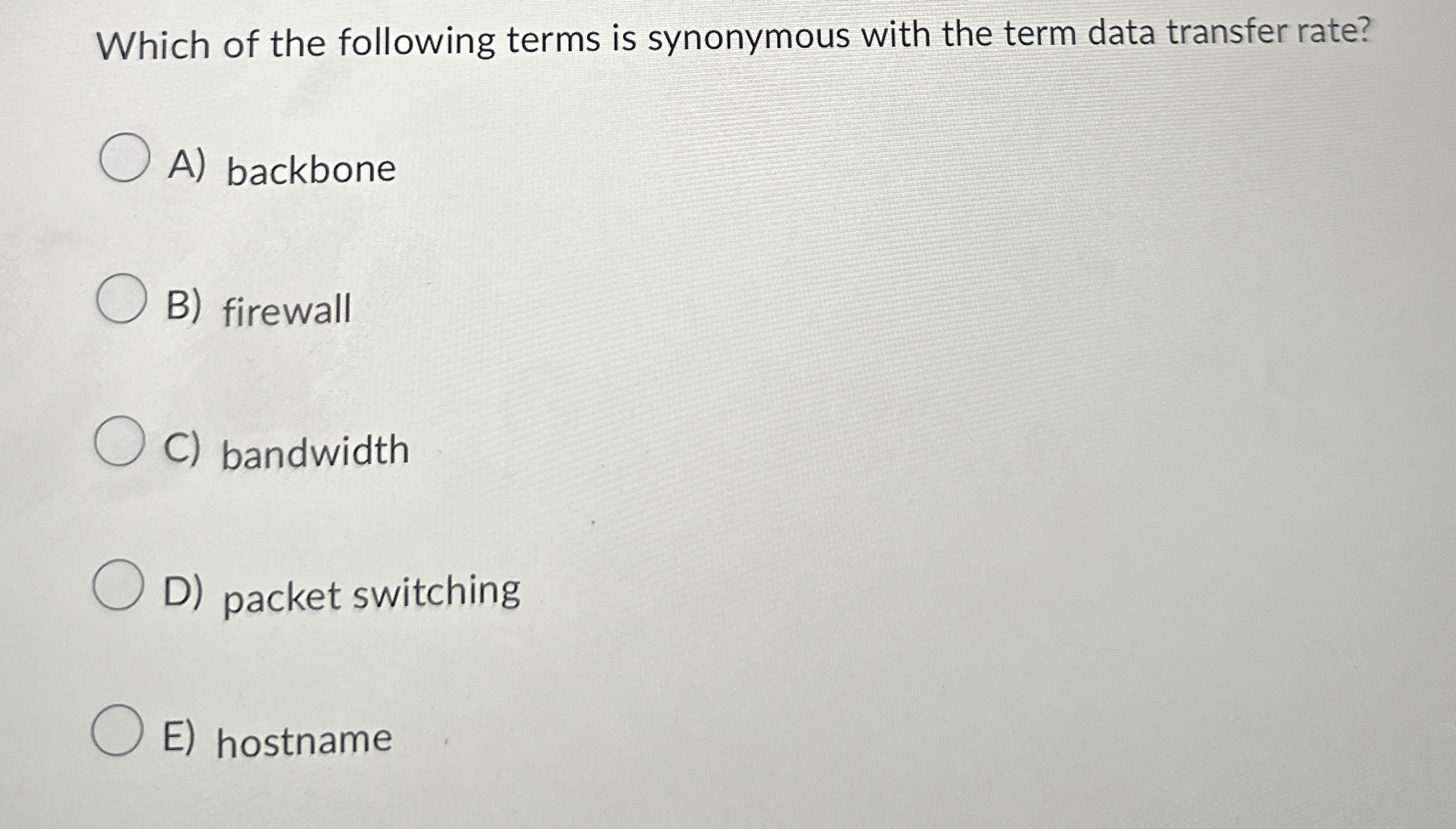 Which of the following terms is synonymous with