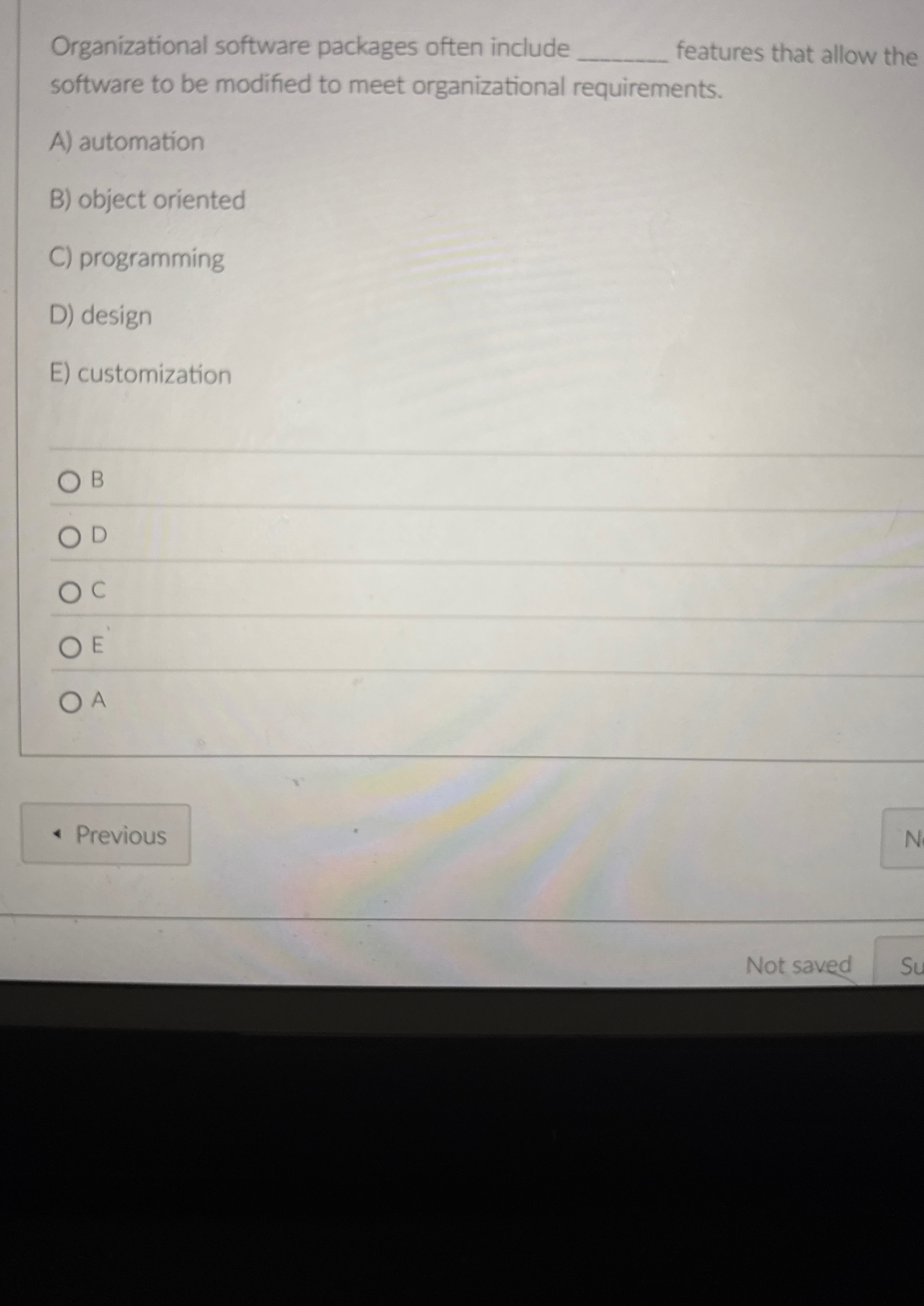 Organizational software packages often include