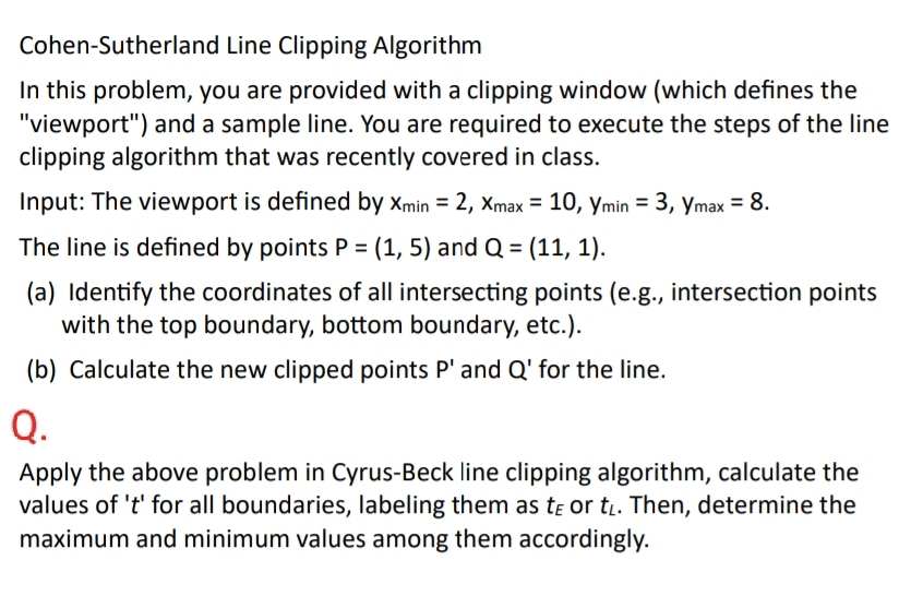 Cohen - Sutherland Line Clipping Algorithm In