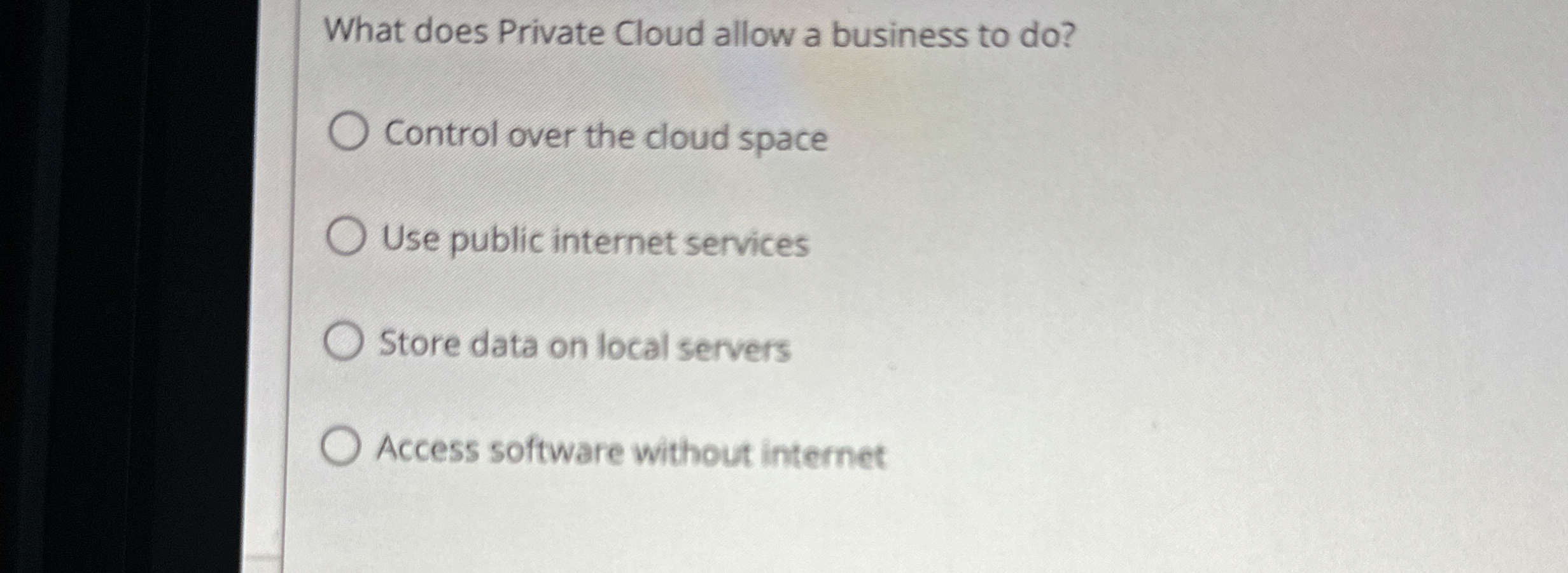 What does Private Cloud allow a business to do ?