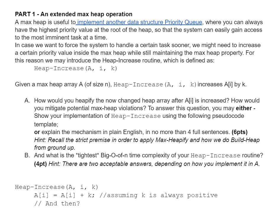 Please solve this ASAPPART 1 - An extended max